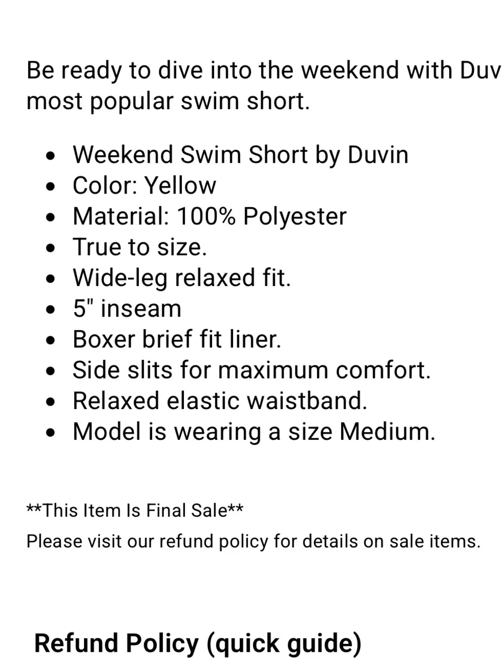 Duvin Beach Club Yellow 5 Inch Printed Swim Shorts M Mens
